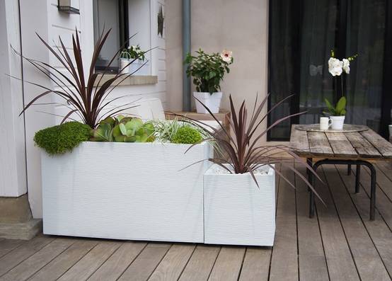 EDA Plastiques - Muret Graphit résine L99.5 H60 cm blanc - Image 2
