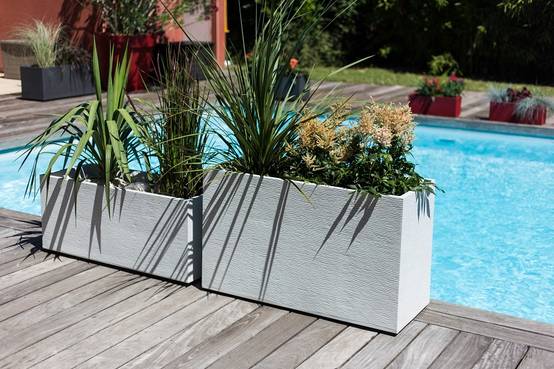 EDA Plastiques - Muret Graphit résine L99.5 H60 cm blanc - Image 8