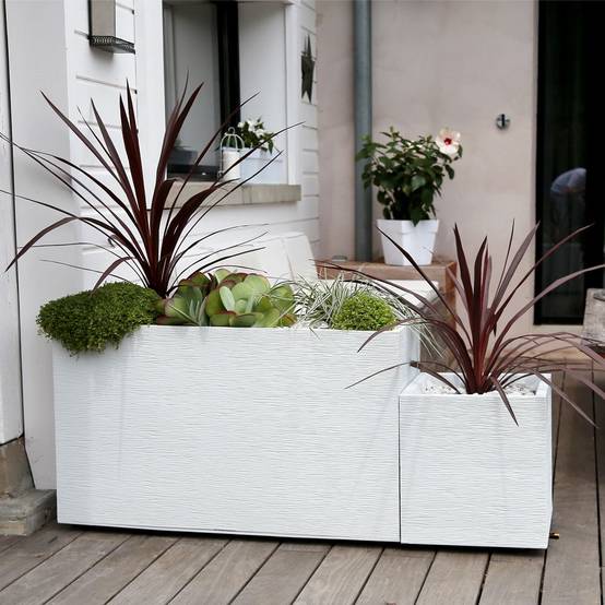EDA Plastiques - Muret Graphit résine L99.5 H60 cm blanc - Image 9