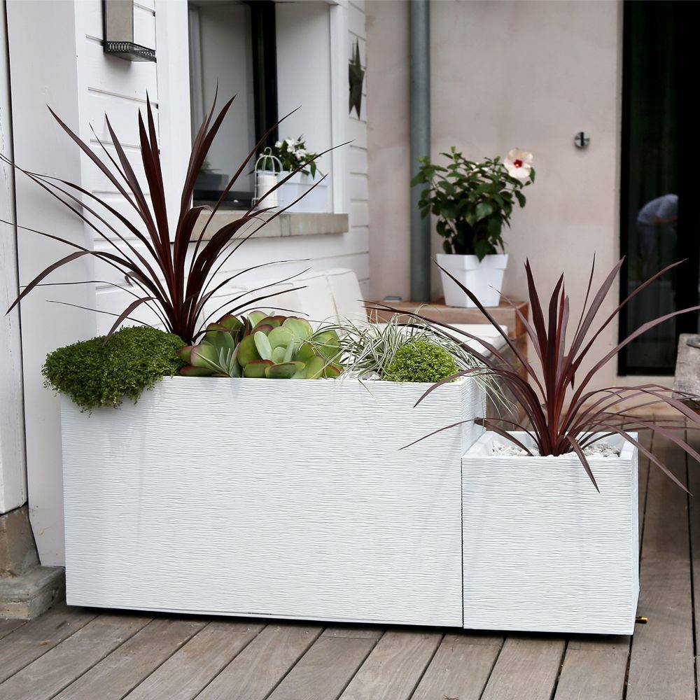 EDA Plastiques - Muret Graphit résine L99.5 H60 cm blanc - Image 9