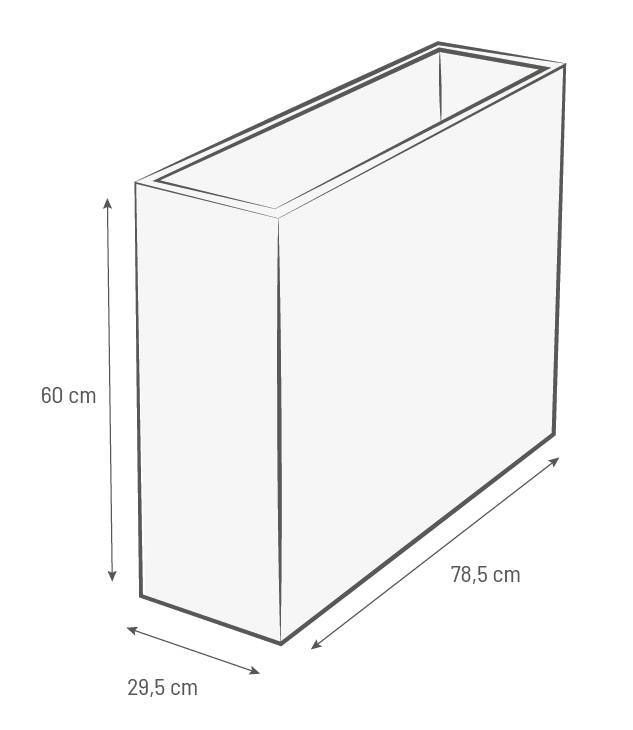 EDA Plastiques - Muret Loft L Graphit blanc cérusé 46L - L.78,5 x l.29,5 x H.60 cm - Image 2