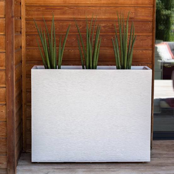 EDA Plastiques - Muret-jardinière Graphit blanc cérusé - EDA - Image 2