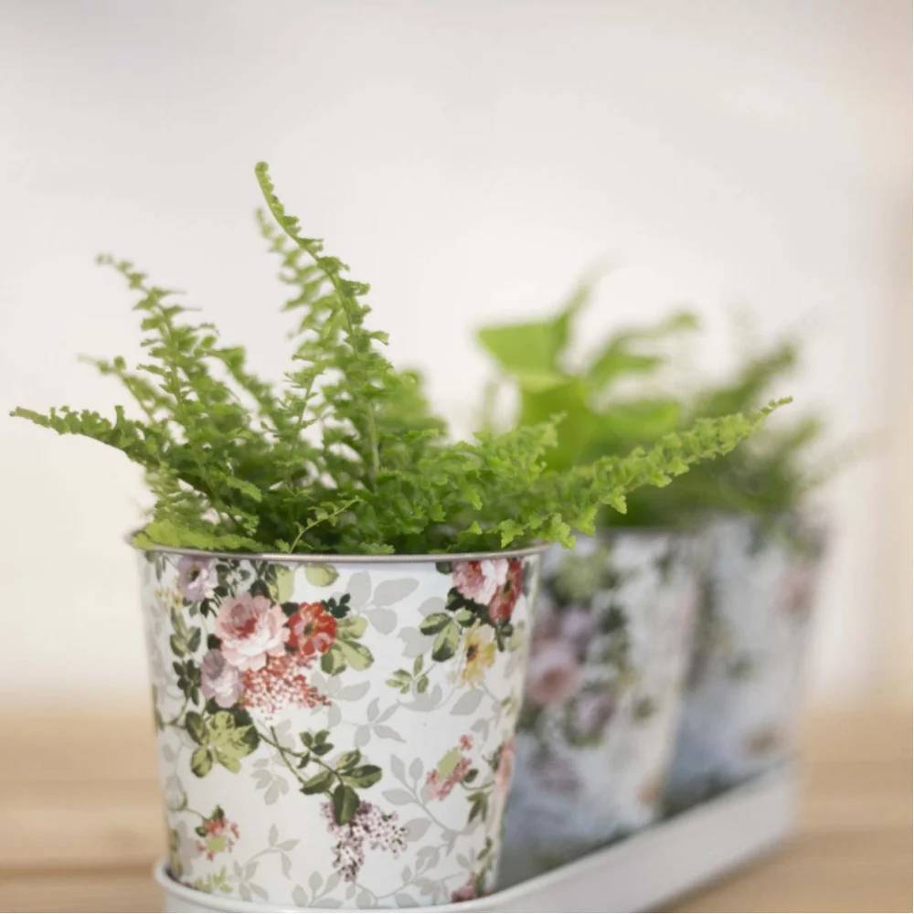 Esschert Design - Jardinière 3 pots acier galvanisé roses – ESSCHERT - Image 8