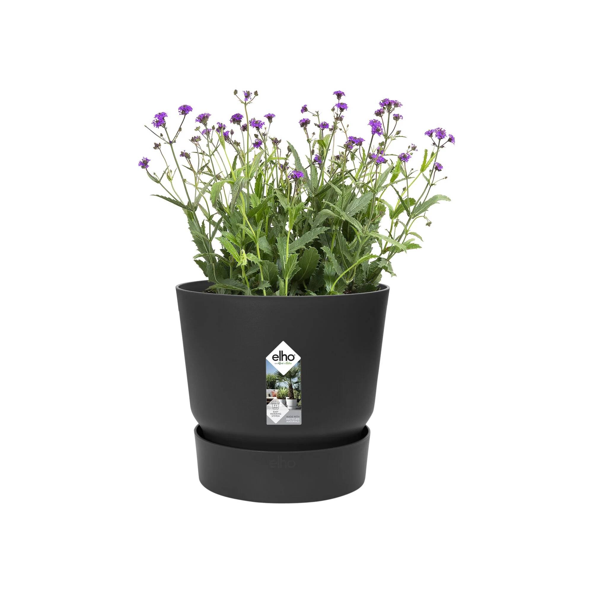 Pot de fleurs rond plastique noir Ø 39 cm H 36,8 cm – ELHO - Image 1