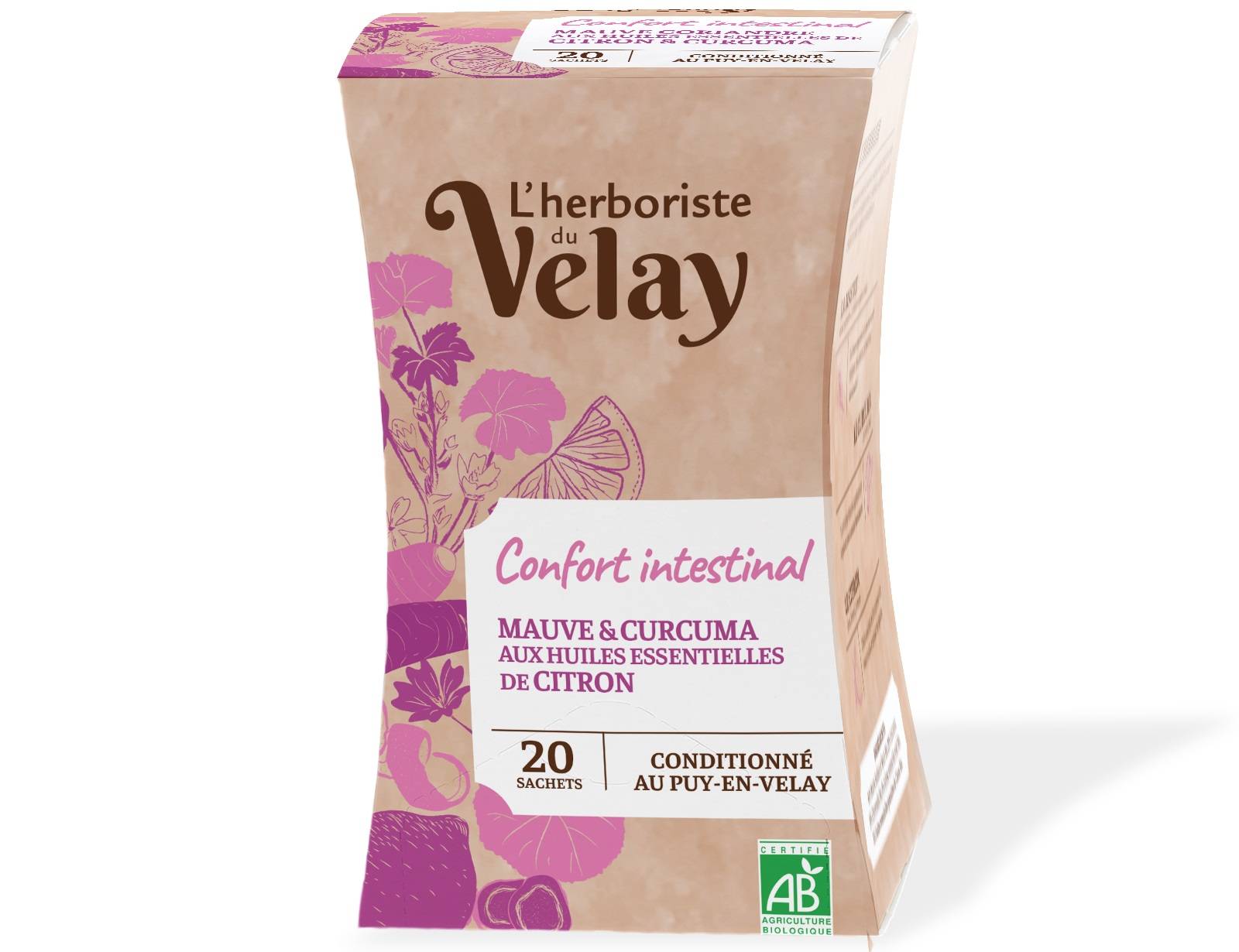 Herboriste du Velay - Infusion BIO confort intestinal x20 - L'Herboriste du Velay