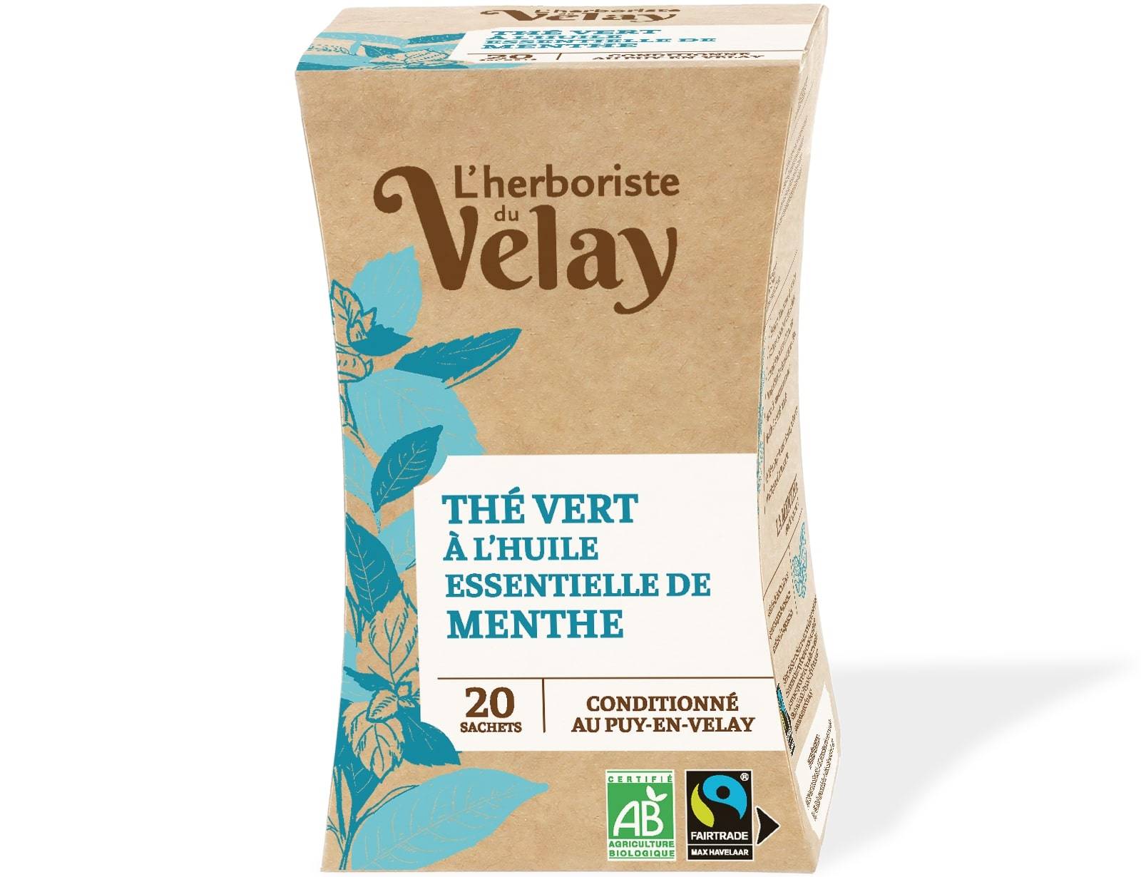 Herboriste du Velay - Thé vert BIO menthe x20 - L'Herboriste du Velay