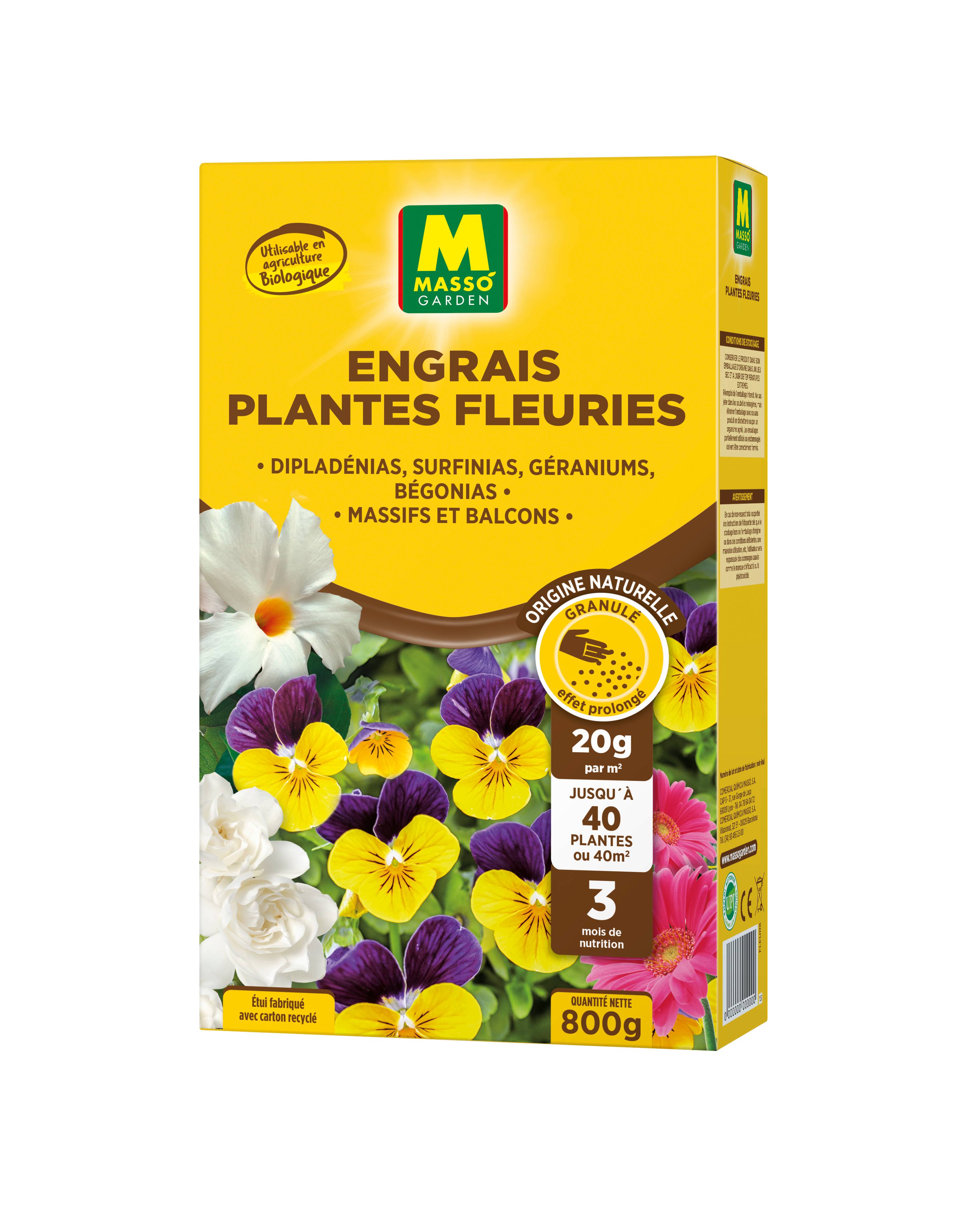 Fertilizante plantas floridas macizos y balcones 800 g - MASSÓ GARDEN - Imagen 2