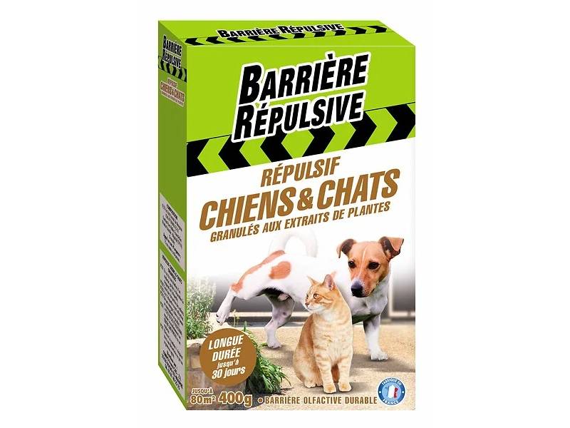 Barrière Répulsive - Répulsif granulé chiens chats Géraniol 400 g – BARRIERE REPULSIVE - Imagen 1