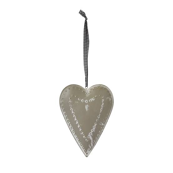 Cœur à suspendre en métal blanc L15 x l3 x H20 cm