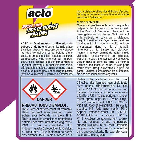 Acto - Mousse Active Nids De Guêpes Et De Frelons - ACTO - Imagen 6