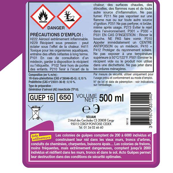 Acto - Mousse Active Nids De Guêpes Et De Frelons - ACTO - Imagen 4