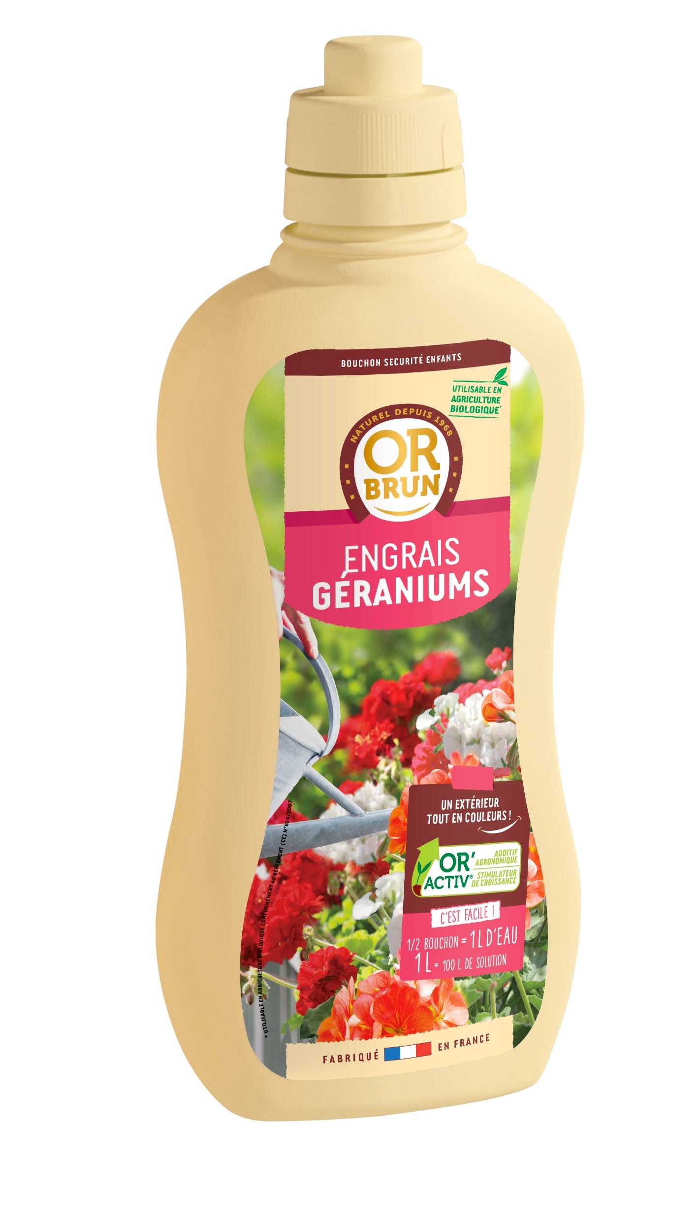 Or Brun - Engrais liquide additif pour géraniums 1L - OR BRUN