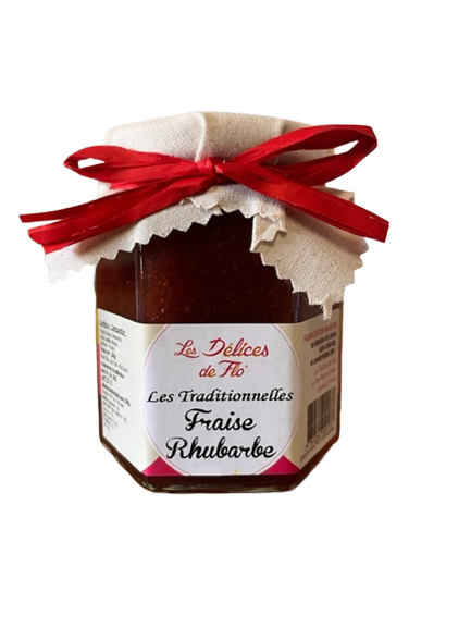 Les Delices de Flo - Confitura artesanal Fresa Ruibarbo 280 g - LES DÉLICES DE FLO