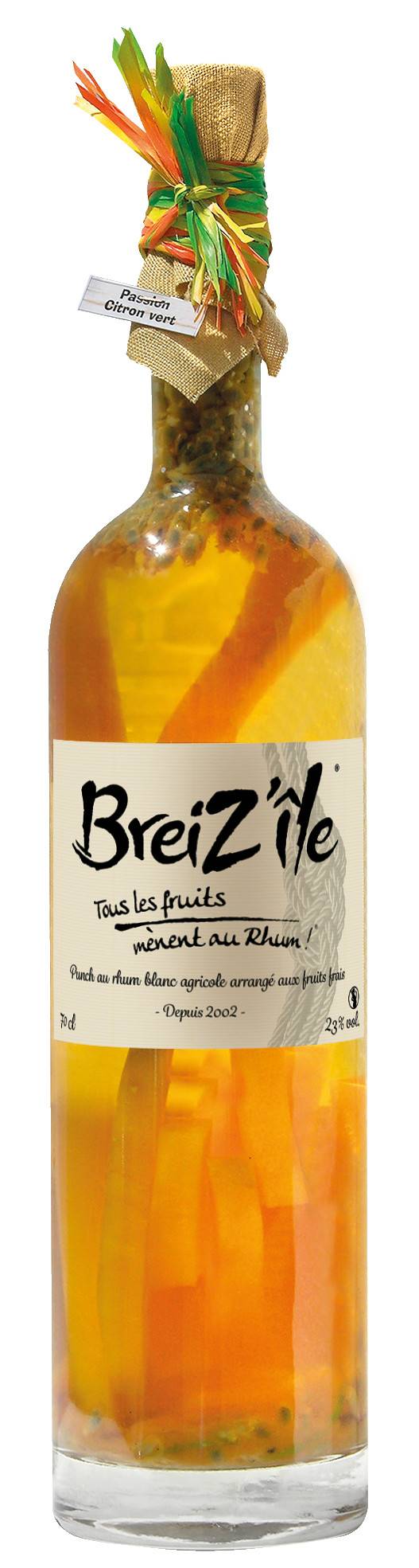 Breiz'ile - Breiz'île Tradition - Rhum arrangé Passion Citron vert 70 cl