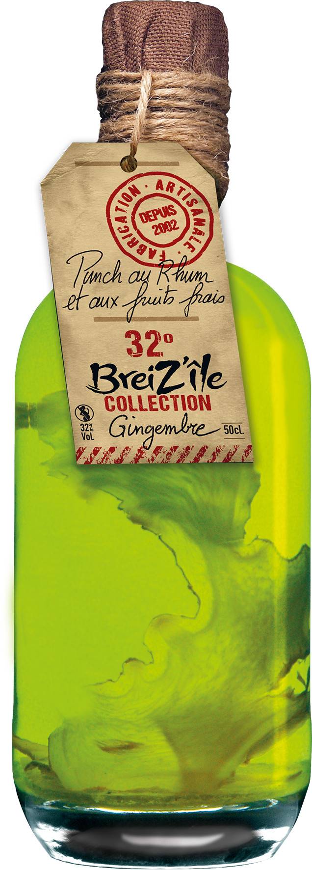 Breiz'Ile Collection - Rhum Arrangé Gingembre 50 cl