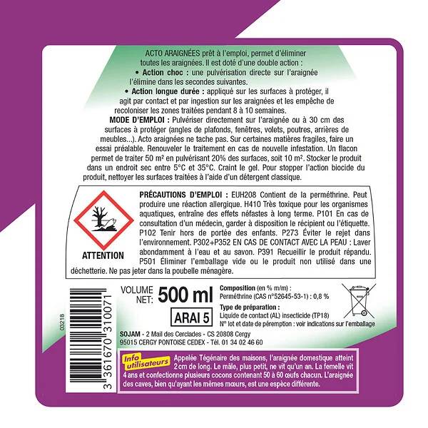 Acto - Pulvérisateur spécial araignées 500 ml - ACTO - Image 4
