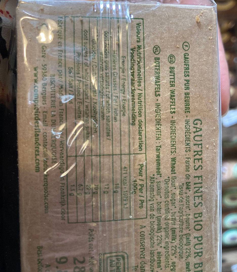La Dunkerquoise - La Dunkerquoise - Panier Gaufres Fines Pur Beurre Bio 280 g - Imagen 3