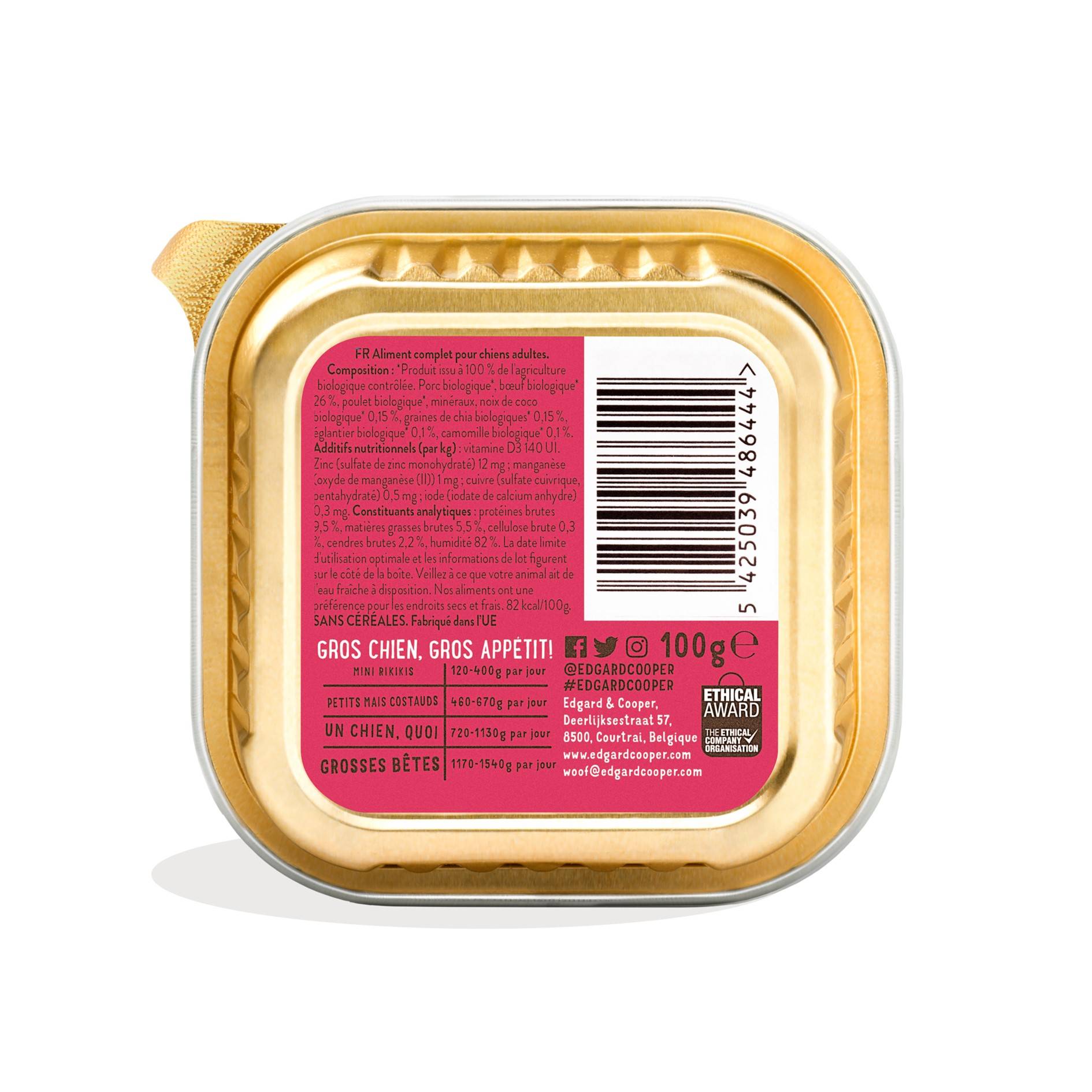 Edgard & Cooper - Pâtée chien adulte bio sans céréales boeuf 100 g - Edgard & Cooper - Image 7