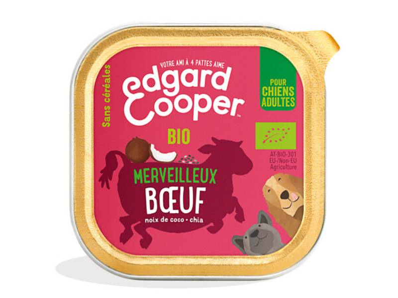 Edgard & Cooper - Pâtée chien adulte bio sans céréales boeuf 100 g - Edgard & Cooper - Image 1