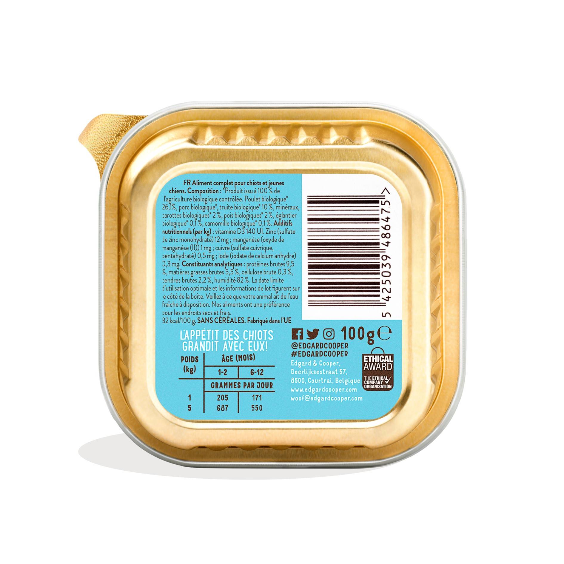 Edgard & Cooper - Pâtée chiot bio sans céréales poisson poulet 100 g - Edgard & Cooper - Image 6