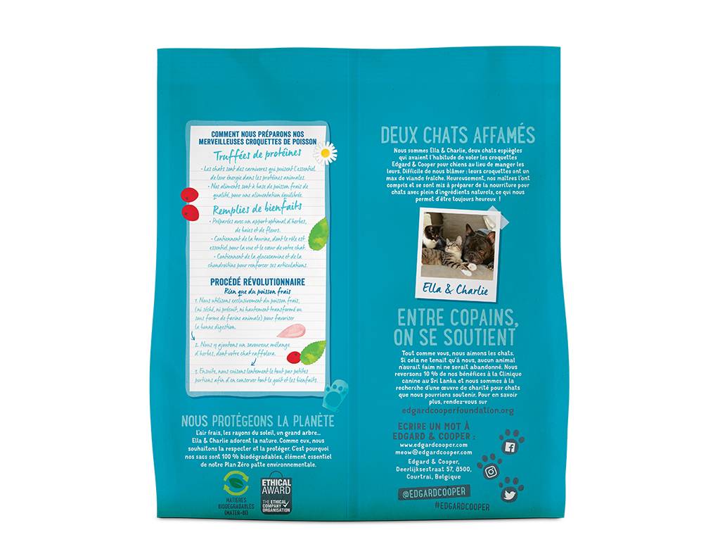 Edgard & Cooper - Croquetas Naturales Gato Sin Cereales Pescado Fresco 300 g - Imagen 2