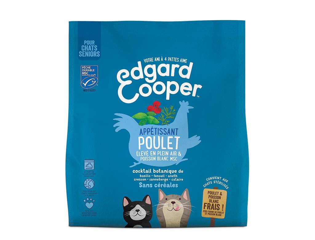 Edgard & Cooper - Croquetas Gato Senior Sin Cereales Pollo/Pescado Fresco 1,75 kg - Imagen 2