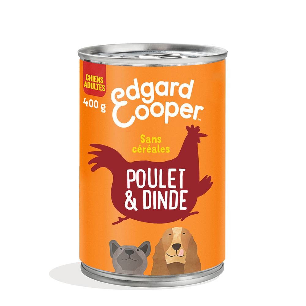 Edgard & Cooper - Pâtée chiens adulte sans céréales Poulet Dinde Frais 400g - Edgard & Cooper - Imagen 1