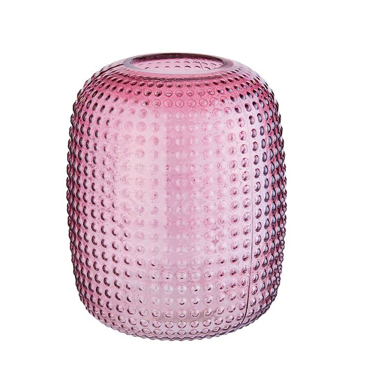 Vase en verre bordeaux - L.15 x l.15 x H.20 cm