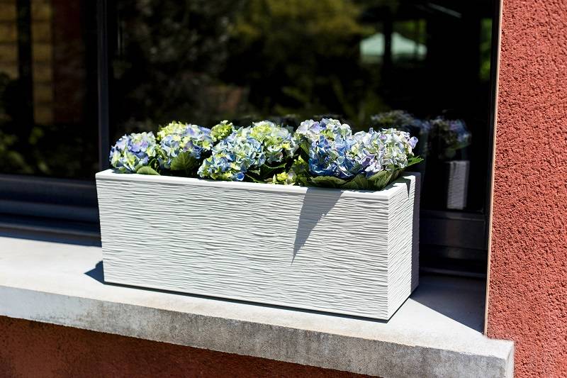 EDA Plastiques - Jardinera Rectangular Blanco Decapado - EDA - Imagen 2