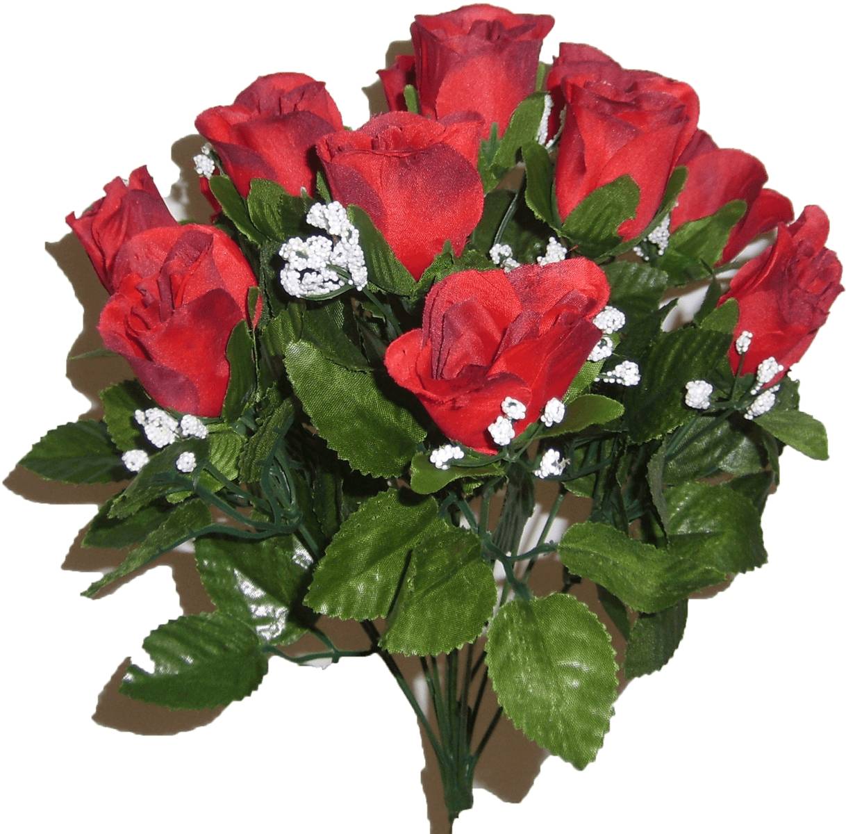 Piquet de roses boutons rouges artifcielles Ø.25 x H.35 cm