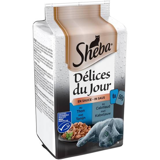 Sheba - Aliment pour chat soupe poisson 6 x 50 g – SHEBA - Image 1