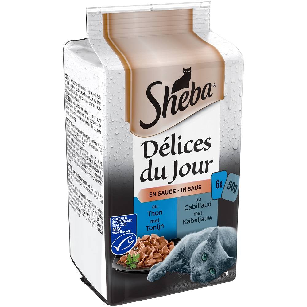 Sheba - Aliment pour chat soupe poisson 6 x 50 g – SHEBA