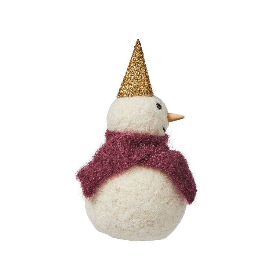 Muñeco de nieve con bufanda burdeos Ø7,5 x A14 cm - Imagen 3