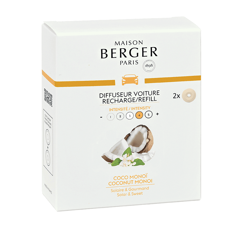 Maison Berger - Recharge Diffuseur Voiture Coco Monoi L.3,50 x l.3,50 x H.3,50 cm - Image 1