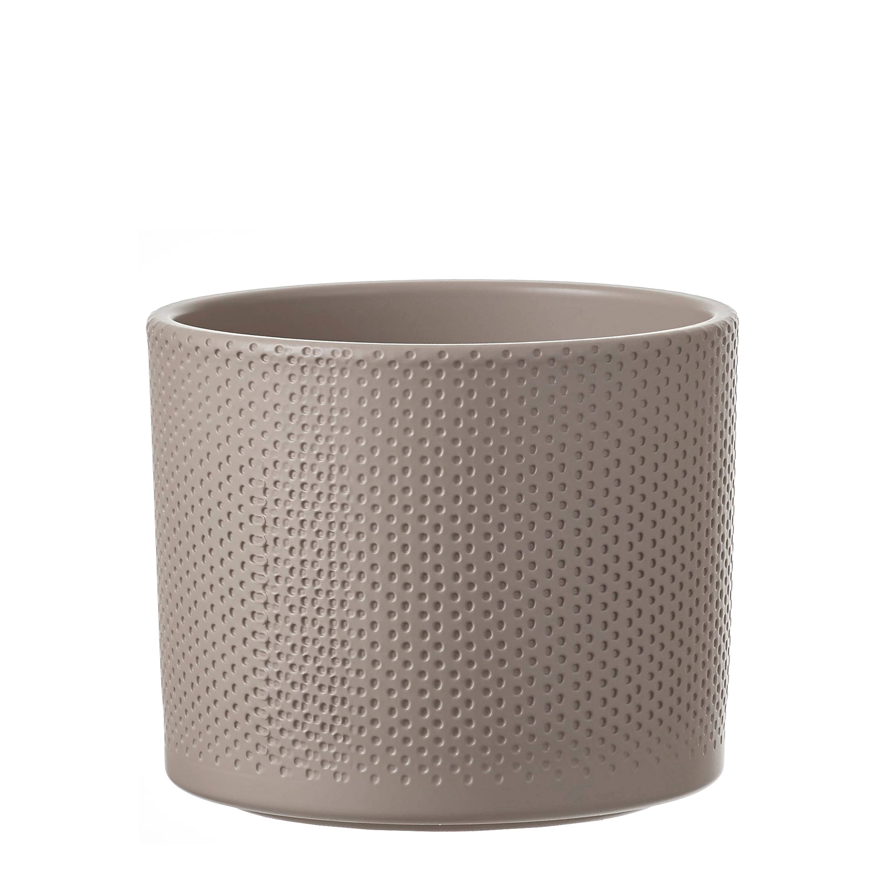 Era maceta redonda topo relieve -cerámica.-Topo- h14,5xd17,5cm