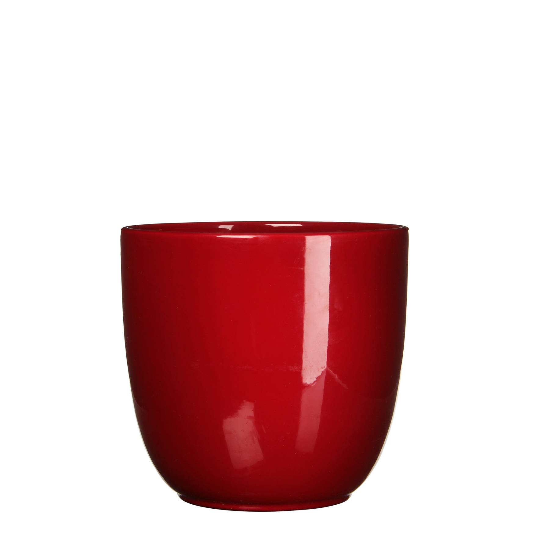 Tusca pot ronde rouge f. -ceram.-Rouge F.- h20xd22,5cm