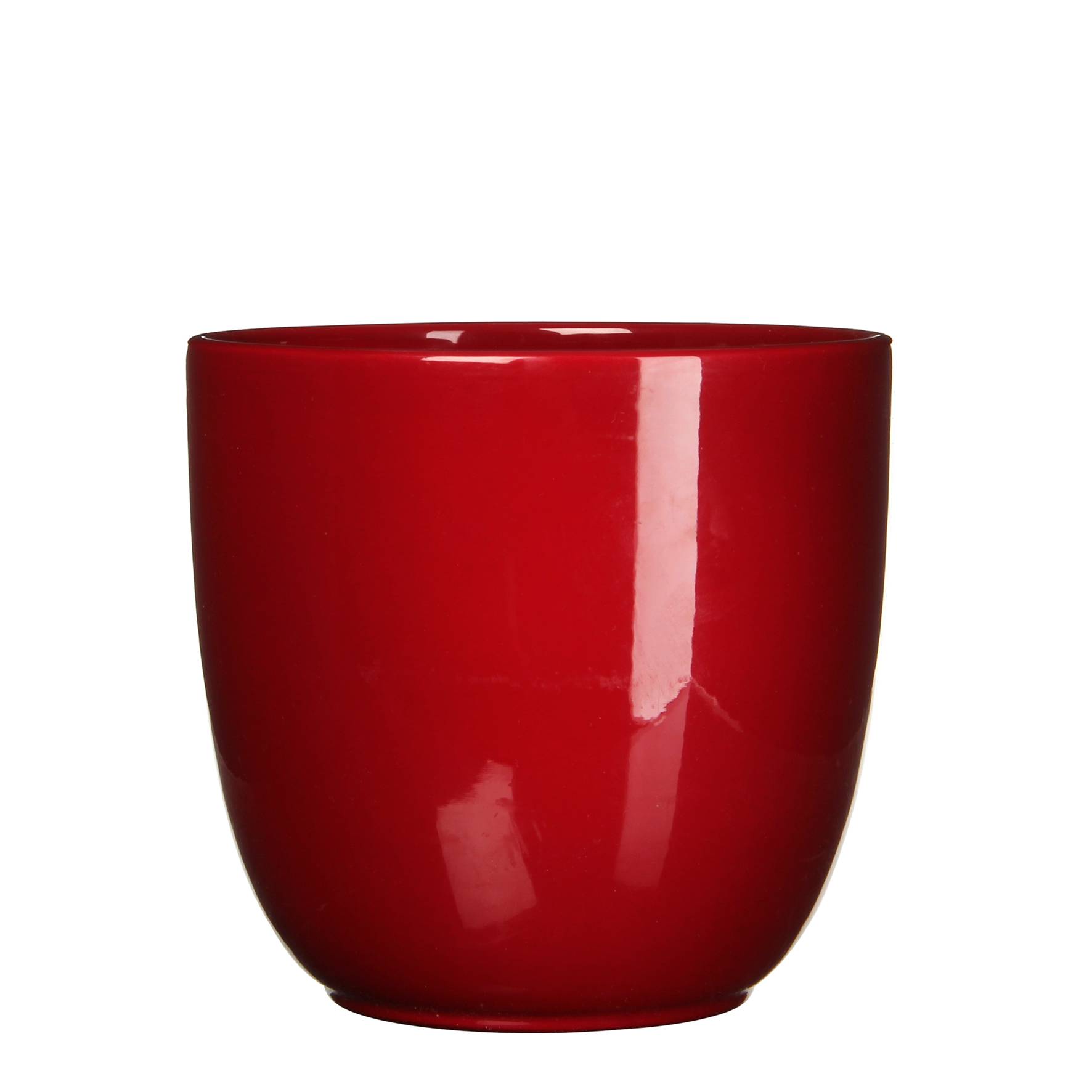 Tusca pot ronde rouge f. -ceram.-Rouge F.- h25xd28cm