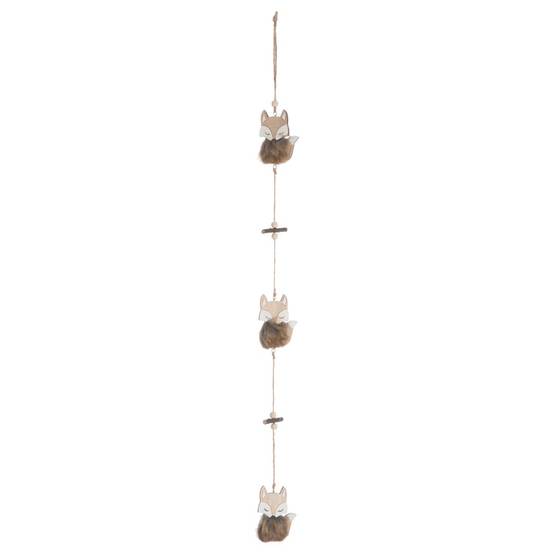 JJA - Guirlande en bois avec des renards H76 cm