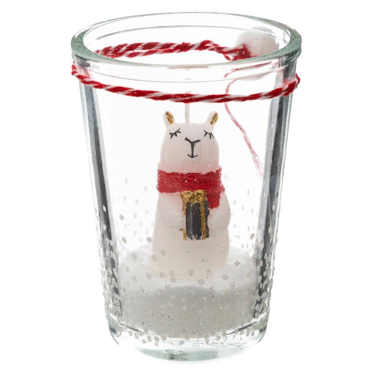 JJA - Bougie avec ours/Père Noël dans un verre 45 g - Image 2