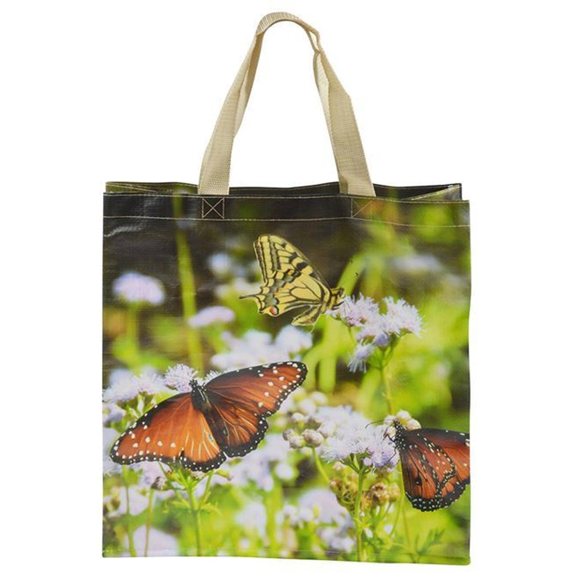 Sac à provisions Papillons polyester multicolore L.39.5 cm l.14.5 cm H.40 cm - Esschert design