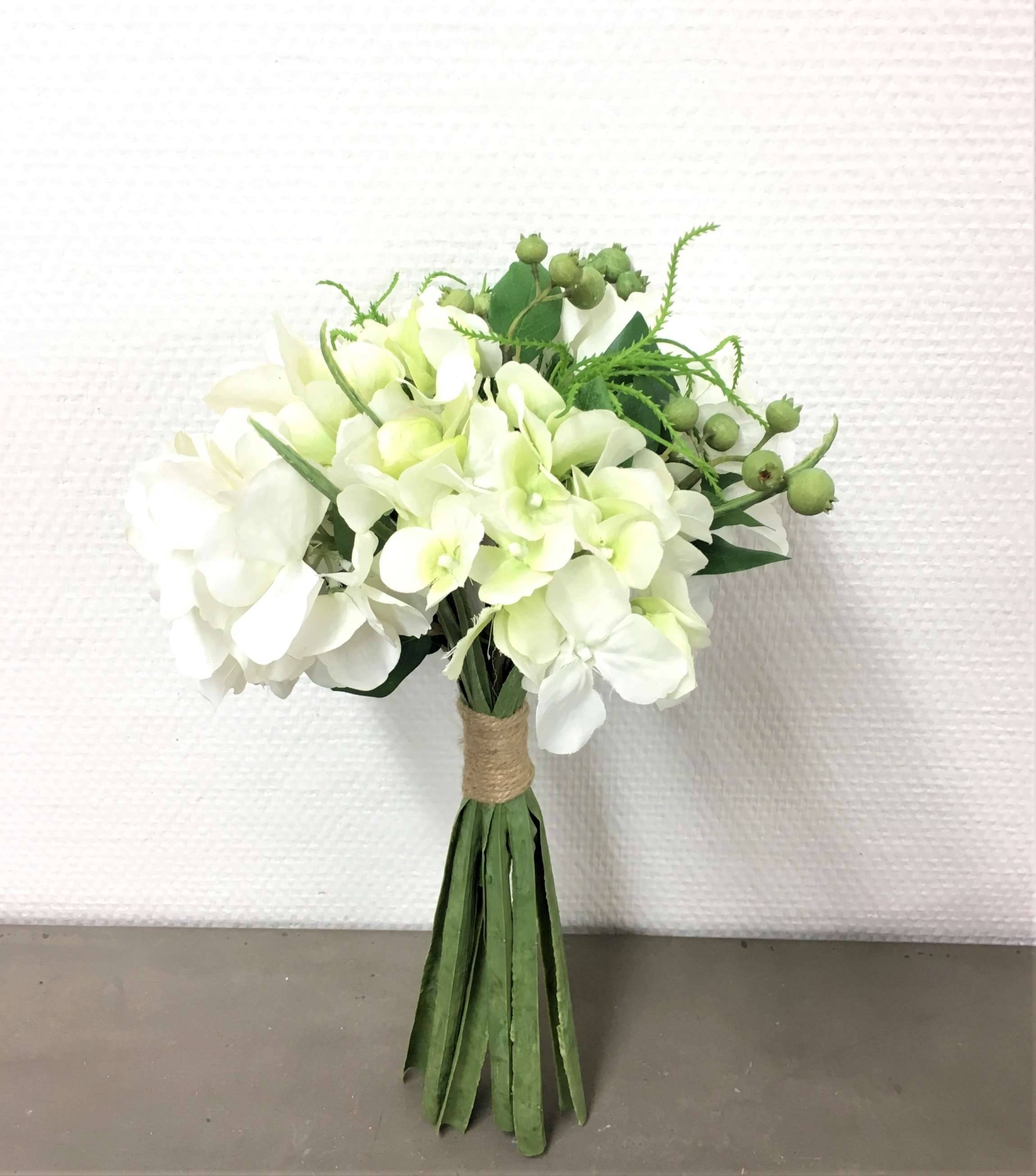Kalyste - Bouquet hortensias baies artificiel crème L.33 x l.10 x H.33 cm - Imagen 1