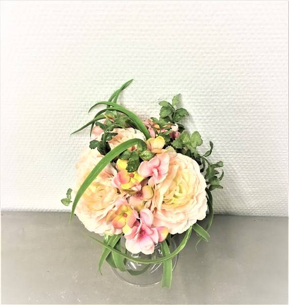 Kalyste - Kalyste - Bouquet renoncules hortensias artificiel rose H.20 cm - Imagen 1