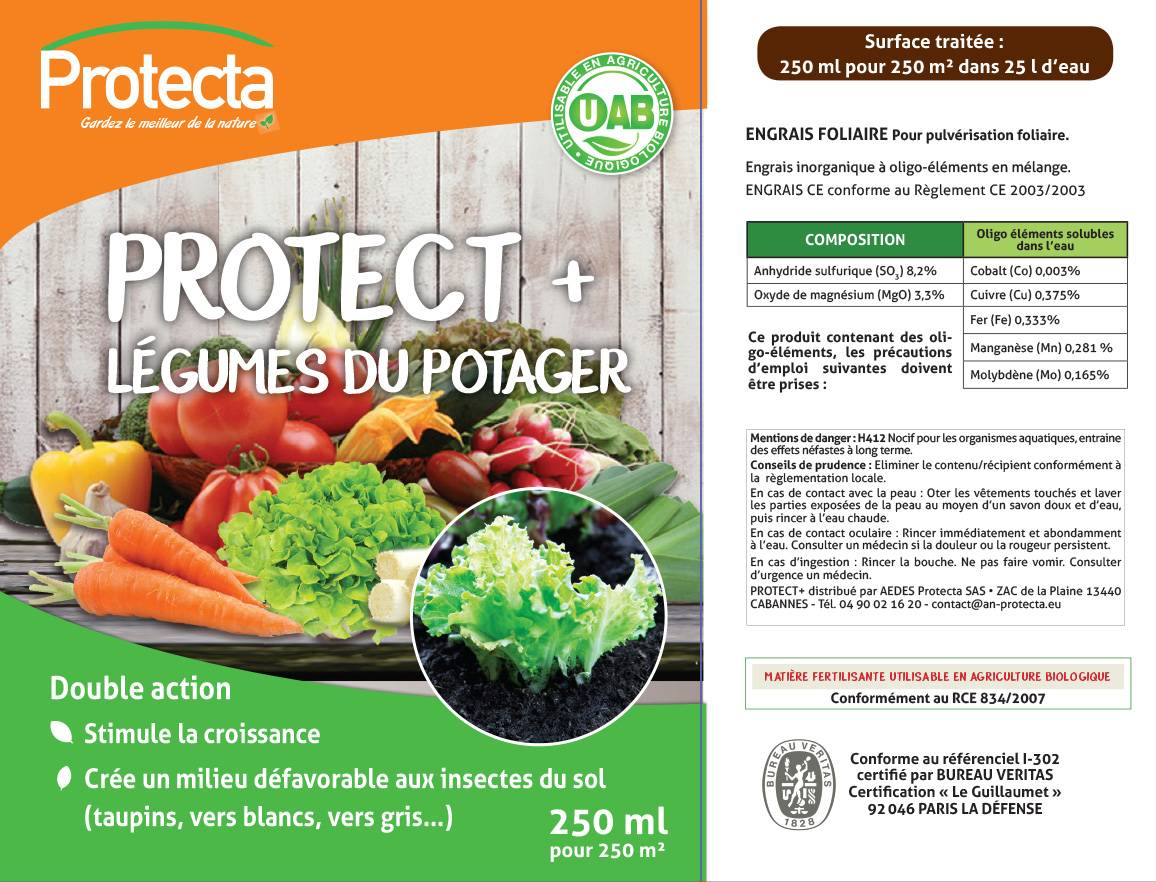 Protecta - Protecta - Engrais inorganique légumes potager Protect+ - 250 ml - Imagen 2