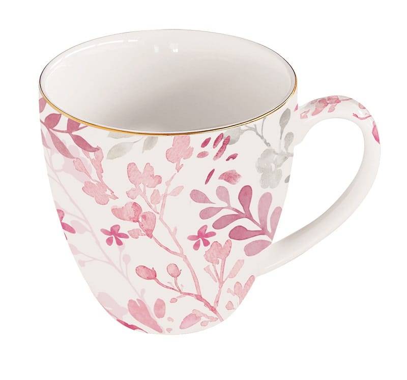 Easy life - Taza Paradise rosa de porcelana 32 cl - L.12 x l.8 x H.9 cm