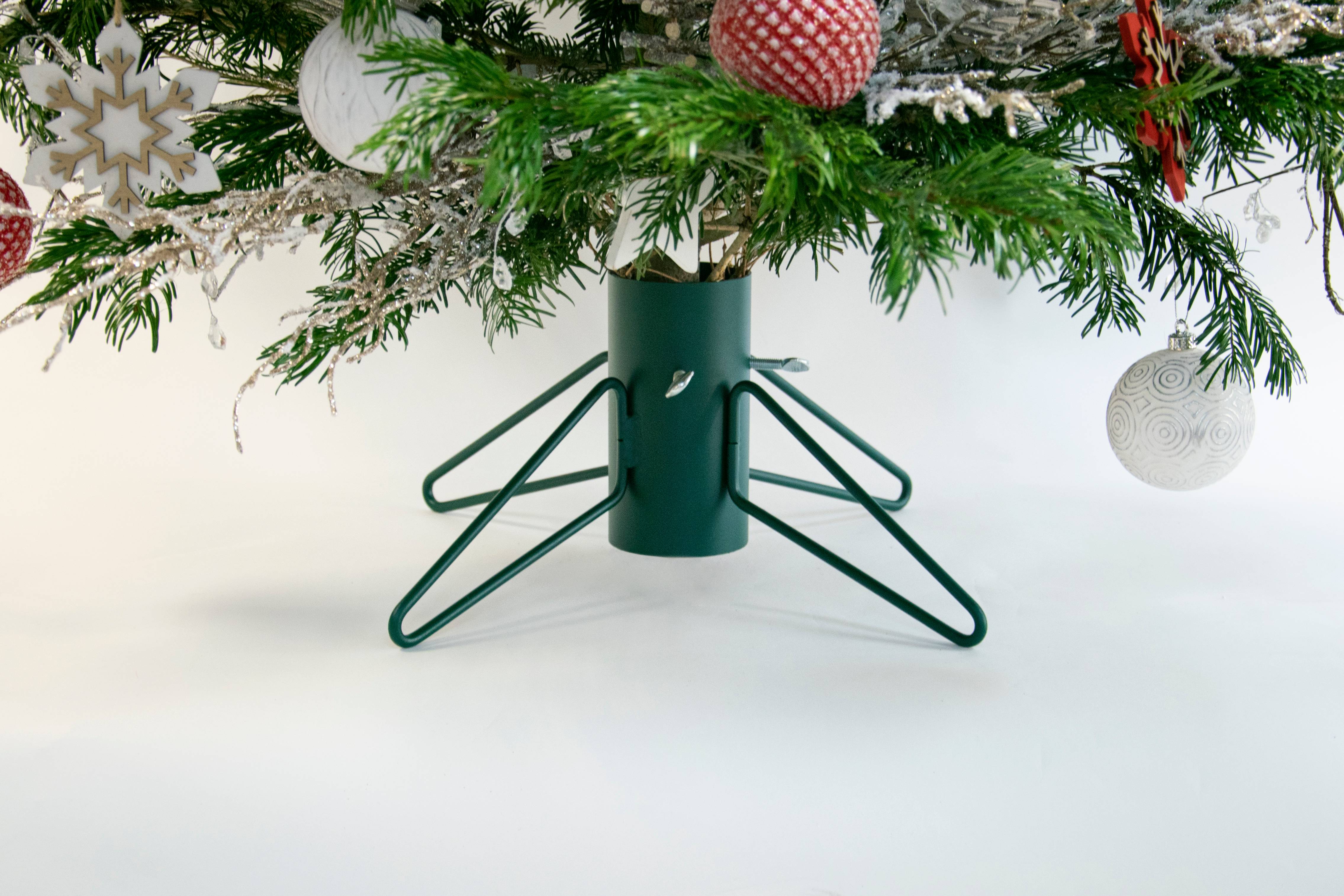 Louis Moulin - Pied de sapin 4 pieds fer rond Vert sapin tube ⌀ 9 cm - Imagen 2