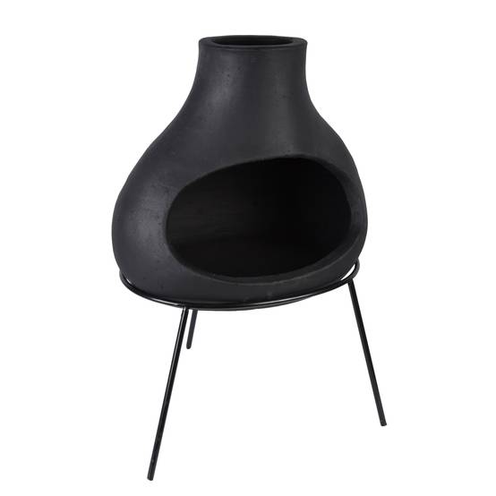 Esschert Design - Esschert Design - Cheminée en terre cuite noire taille M - Image 1