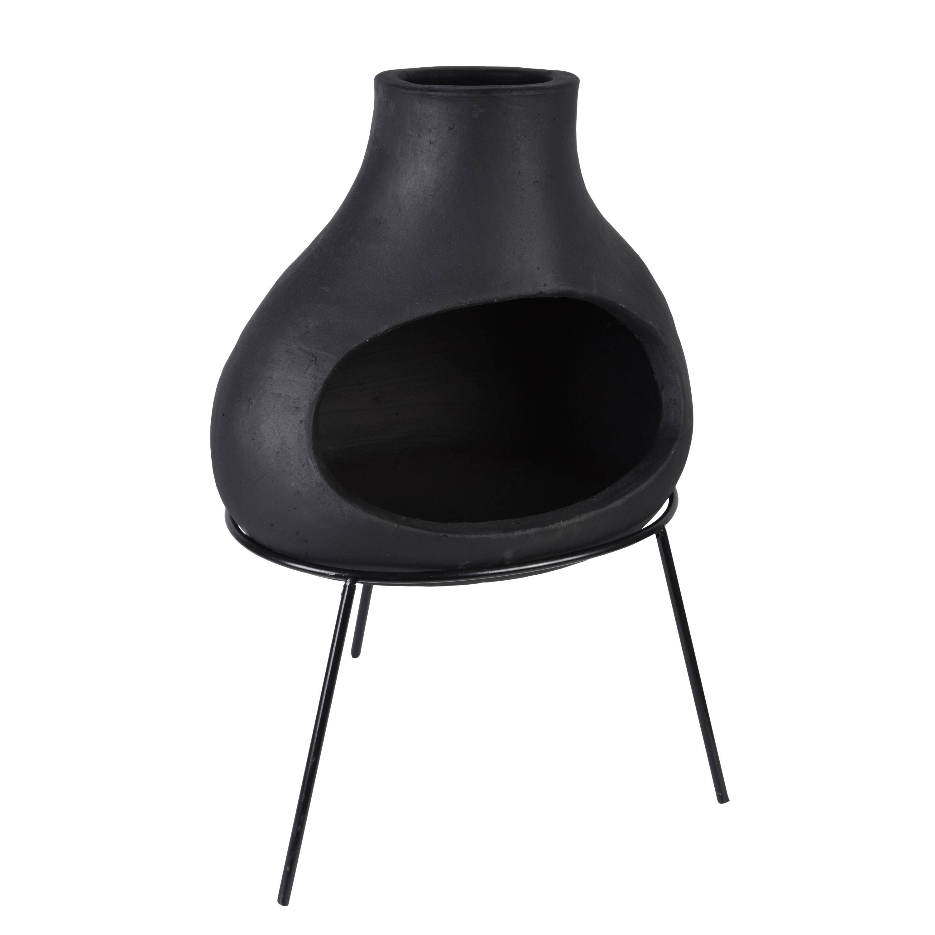 Esschert Design - Esschert Design - Cheminée en terre cuite noire taille M - Image 1