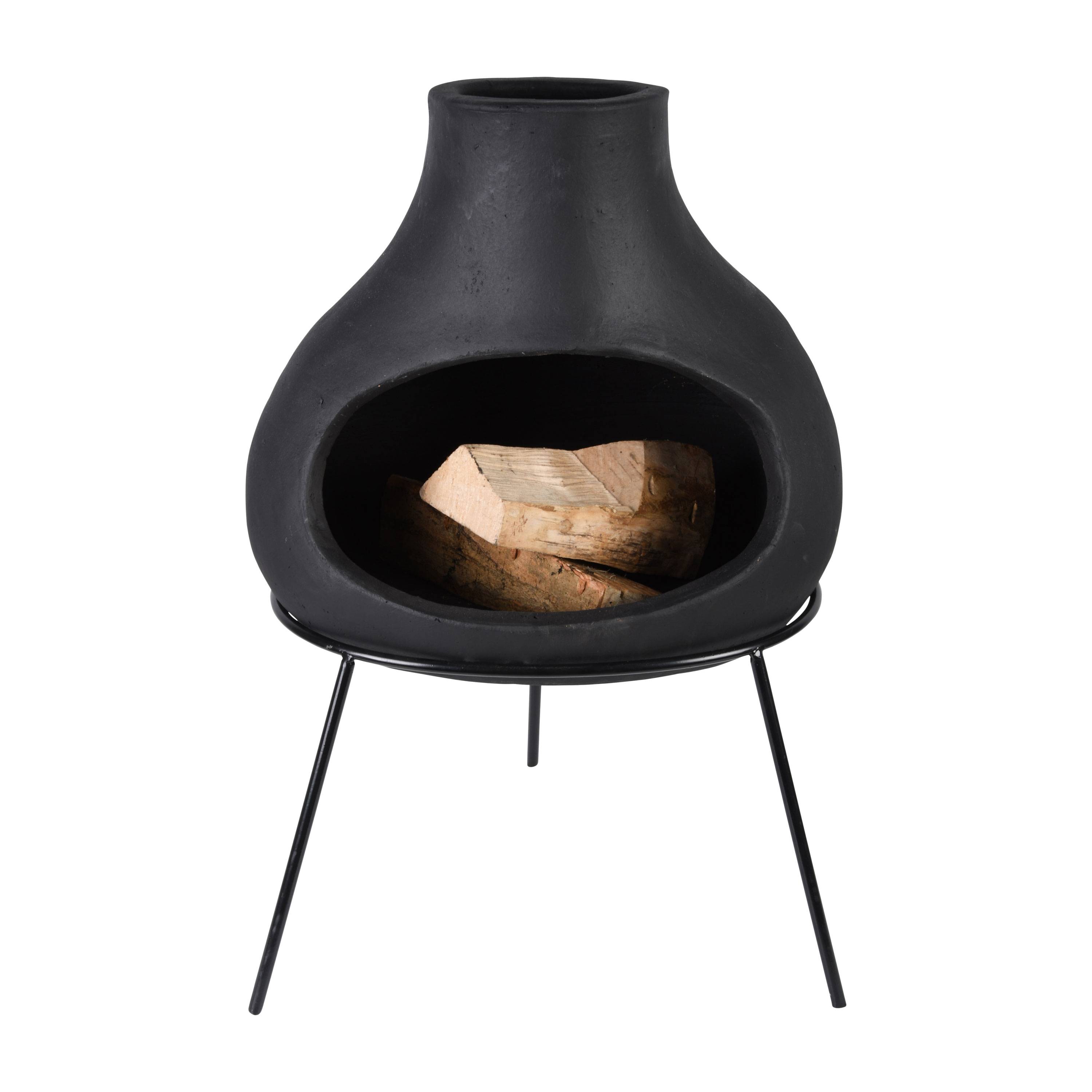 Esschert Design - Esschert Design - Cheminée en terre cuite noire taille M - Image 2