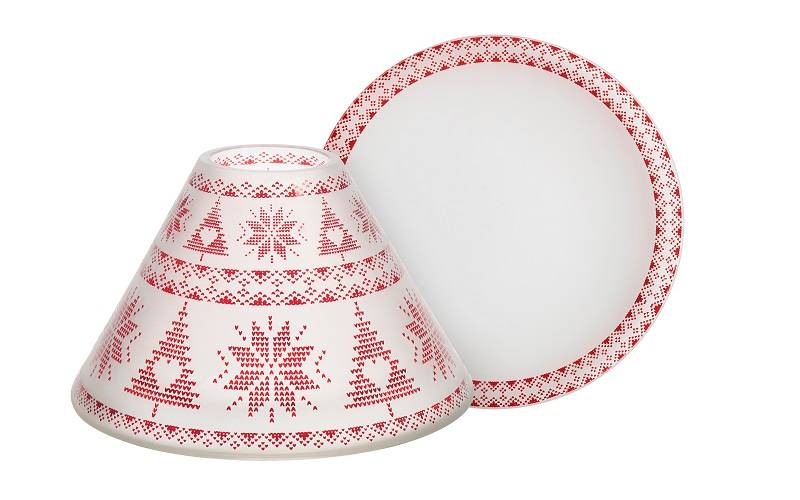 Yankee Candle - Abat-jour et plateau Red Nordic grand modèle