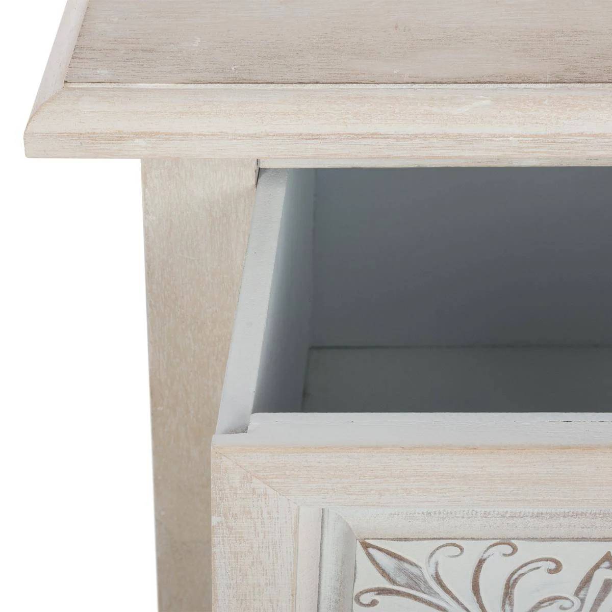 Commode 3 tiroirs bois blanc L 48 l 34 H 80 cm - ATMOSPHERA - Image 7
